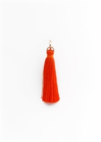 Custom Hoop Orange Silk Tassel Earrings