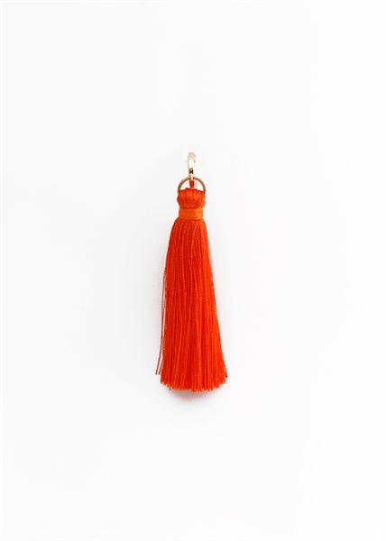 Custom Hoop Orange Silk Tassel Earrings