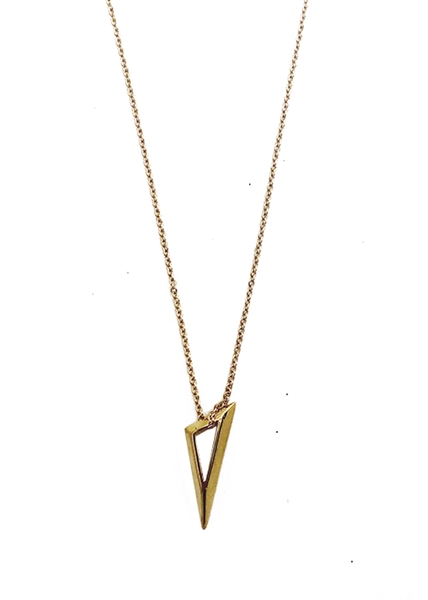 Custom Small Beveled Triangle Necklace