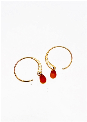 Custom Loop Hoop Earrings With Stone