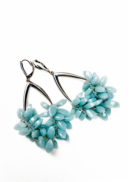 Custom Earrings V Earrings With Amazonite