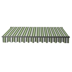 Retractable Patio Awning 10 x 8 Feet - Multi-Striped Green with Black Frame - ALEKO