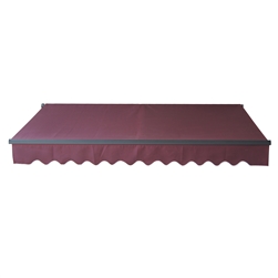 Retractable Patio Awning 12x10 Feet - Burgundy with Black Frame - ALEKO