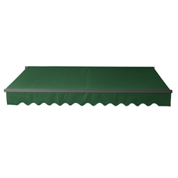 Retractable Patio Awning 12x10 Feet - Green with Black Frame - ALEKO