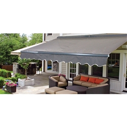 Half Cassette Retractable Patio Awning - 10 x 8 Ft. (3 x 2.4 m) - Grey - ALEKO