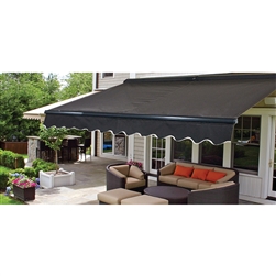 Half Cassette Retractable Patio Awning - 12 x 10 Ft. (3.6 x 3 m) - Black - ALEKO