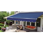 Half Cassette Retractable Patio Awning - 12 x 10 Ft. (3.6 x 3 m) - Blue - ALEKO