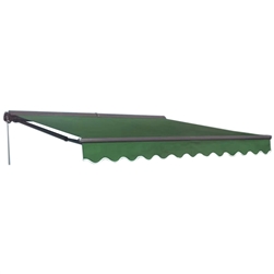 Half Cassette Motorized Retractable Patio Awning - 10 x 8 Feet - Green - ALEKO