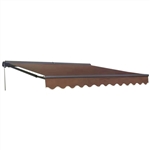 Half Cassette Motorized Retractable Patio Awning - 12 x 10 Feet - Brown - ALEKO