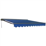 Half Cassette Motorized Retractable Patio Awning - 13 x 10 Feet - Blue - ALEKO