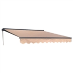 Half Cassette Motorized Retractable Patio Awning - 13 x 10 Feet - Sand - ALEKO