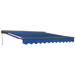 Half Cassette Motorized Retractable Patio Awning - 16 x 10 Feet - Blue - ALEKO