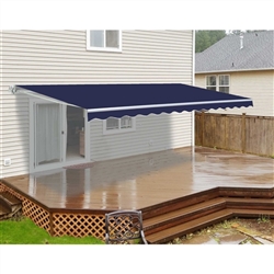 Motorized Retractable Patio Awning - 20X10 Feet - Blue - ALEKO