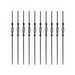 BALUSTER#104 Beautiful Twist Knuckle Design 44 Inch (1.1 m) Black Powder Coated Baluster, Pack of 10