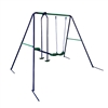 Outdoor Sturdy Child Swing Seat with 1 Swing and 1 Glider - Blue and Green