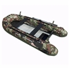 ALEKO&reg; BTF380CM PRO Fishing Boat Raft 12.5 Feet (3.8 m) with Aluminum Floor 6 Person Inflatable Boat with Fishing Rod and Front Board Holders, Camouflage