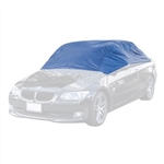 Weather Resistant Half Car Cover Window Protector - Blue Coated Polyester - 124 Inches