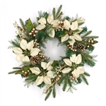 Decorative Holiday Christmas Wreath - Green and Gold - ALEKO