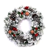 Snow Dusted Holiday Christmas Wreath with Berry Clusters - ALEKO