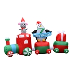 Inflatable LED Merry Christmas Choo Choo Train - 7 Foot - ALEKO