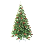 Luscious Artificial Indoor Christmas Holiday Tree - 6 Foot - with Cranberry Clusters - ALEKO