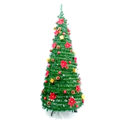 Pre-Decorated Instant Pop Up Christmas Holiday Tree - 5 Foot - ALEKO