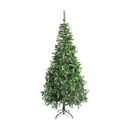 ALEKO&reg; CTPC59H17 Luscious 5 Foot (1.5 m) Artificial Christmas Holiday Tree With White Tips and Decorative  Pine Cones