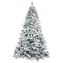 Deluxe Artificial Indoor Christmas Holiday Tree - 7 Foot - Snow Dusted - ALEKO