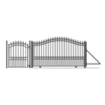 Steel Sliding Driveway Gate - LONDON Style - 12 ft with Pedestrian Gate - 5 ft - ALEKO