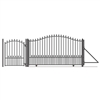 Steel Sliding Driveway Gate - 16 ft with Pedestrian Gate - 5 ft - MUNICH Style - ALEKO