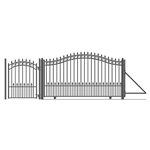 Steel Sliding Driveway Gate - 18 ft with Pedestrian Gate - 5 ft - PRAGUE Style - ALEKO