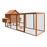 Multi Level Wooden Chicken Coop or Rabbit Hutch - 143.7 x 68.5 x 66.5 Inches - Red - ALEKO