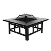 Rectangle Metal Top Fire Pit - 30 Inches - Black