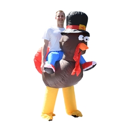 Halloween Inflatable Party Costume - Thanksgiving Turkey Rider - Adult - ALEKO