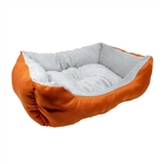 ALEKO&reg; PB06OR 20 X 16 X 6 Inch (51 X 41 X 15 cm) Soft Plush Pet Cushion Crate Bed, Orange