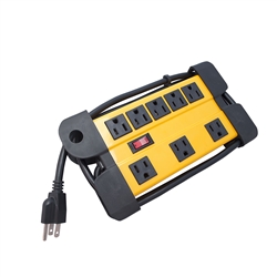 UL Certified Power Strip - 8 Outlets - 1.5 Meter Cord - Yellow - ALEKO