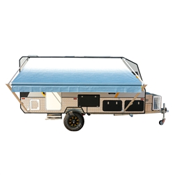 Retractable RV/Patio Awning - 12 x 8 Feet - Blue Fade - ALEKO