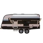 Motorized Retractable RV/Patio Awning - 13 x 8 Feet - White/Black Fade - ALEKO