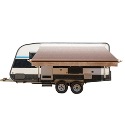 Motorized Retractable RV/Patio Awning - 16 x 8 Feet - Brown Fade - ALEKO