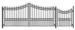 Set of ALEKOÂ® MOSCOW Style Steel Swing Single Driveway 14 ft with Pedestrian Gate 4 ft