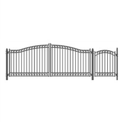 Set of ALEKO&reg; DUBLIN Style Steel Swing Dual Driveway 1.2.9 m with Pedestrian Gate 1.2 m