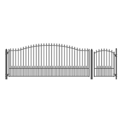 Set of ALEKO&reg; MUNICH Style Steel Swing Single Driveway 4.9 m with Pedestrian Gate 1.2 m