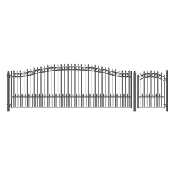 Set of ALEKO&reg; PRAGUE Style Steel Swing Single Driveway 5.5 m with Pedestrian Gate 1.2 m