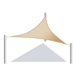 Waterproof Sun Shade Sail - Triangular - 12 x 12 x 12 Ft - Sand - ALEKO