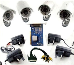 CCTV 4 Cameras Video Surveillance Security System