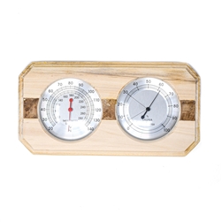 Wall-Mounted Pine Wood Thermometer and Hygrometer - ALEKO