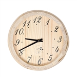 Sauna Handcrafted Analog Clock in Finnish Pine Wood - ALEKO