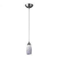 ELK Milan 1 Light Pendant In Satin Nickel And Snow White Glass - 110-1SW