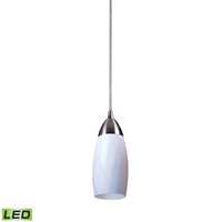 ELK Milan 1 Light LED Pendant In Satin Nickel And Simply White Glass - 110-1WH-LED