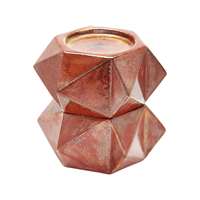 Large Ceramic Star Candle Holders In Russet - Set of 2